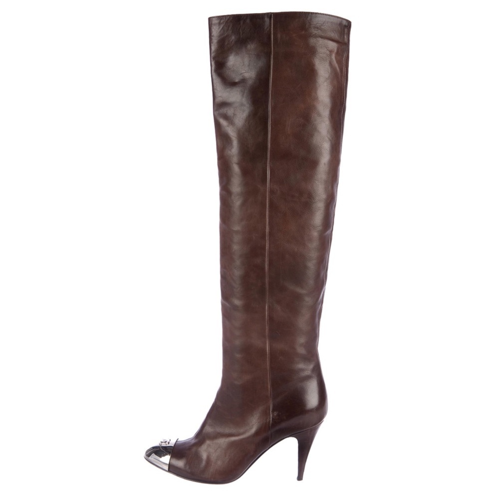 Chanel Leather Over the Knee Boots in size 6